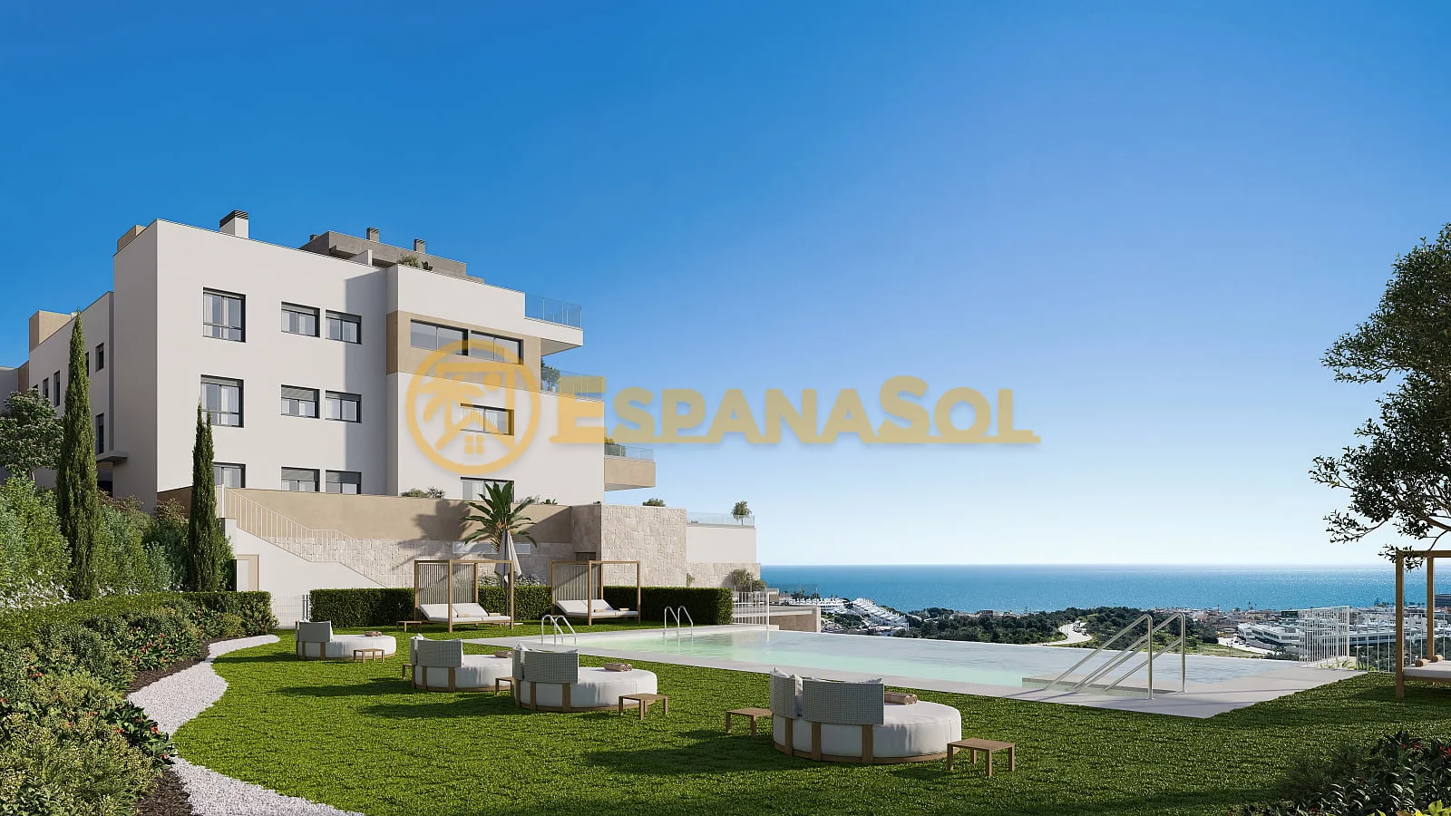 Apartments with pool near the beach in mijas malaga