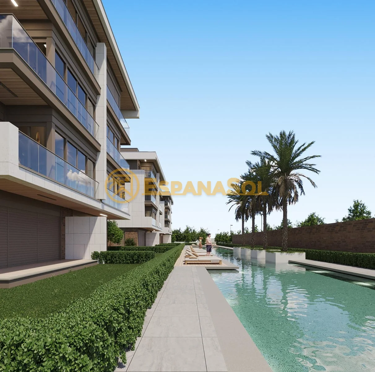 Properties in a project with mountain view in antalya