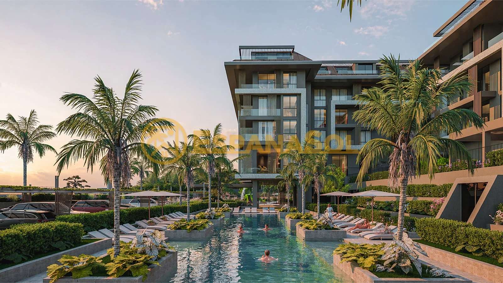 Apartments in a complex near the beach in alanya oba