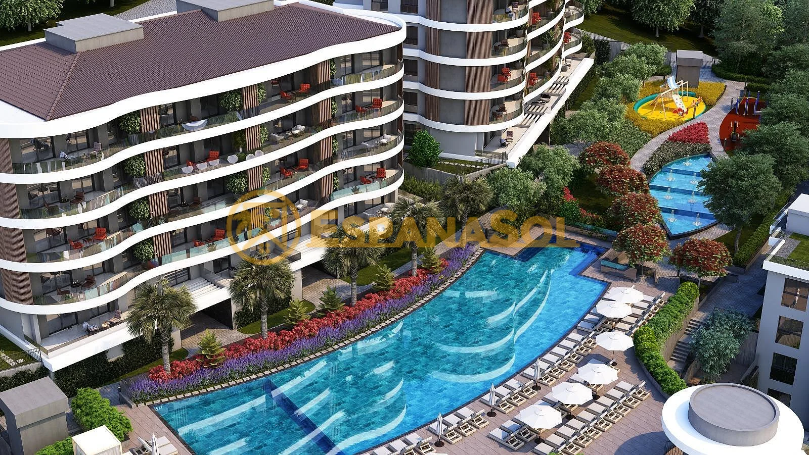 Apartamenty z Widokiem na Morze w Kompleksie z Basenem w Kuşadası