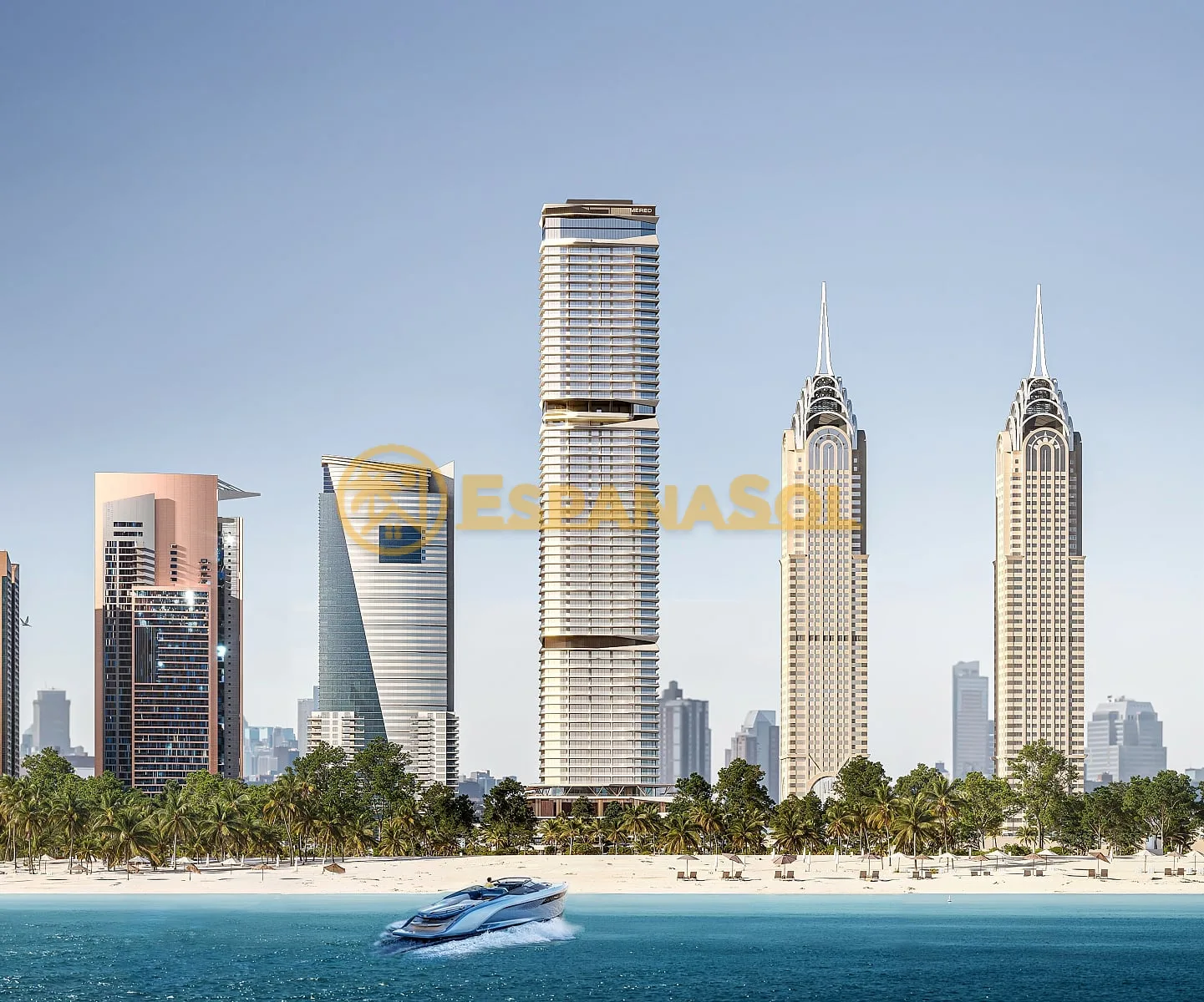 Flat in Dubai Internet City — views of Palm Jumeirah and the Marina