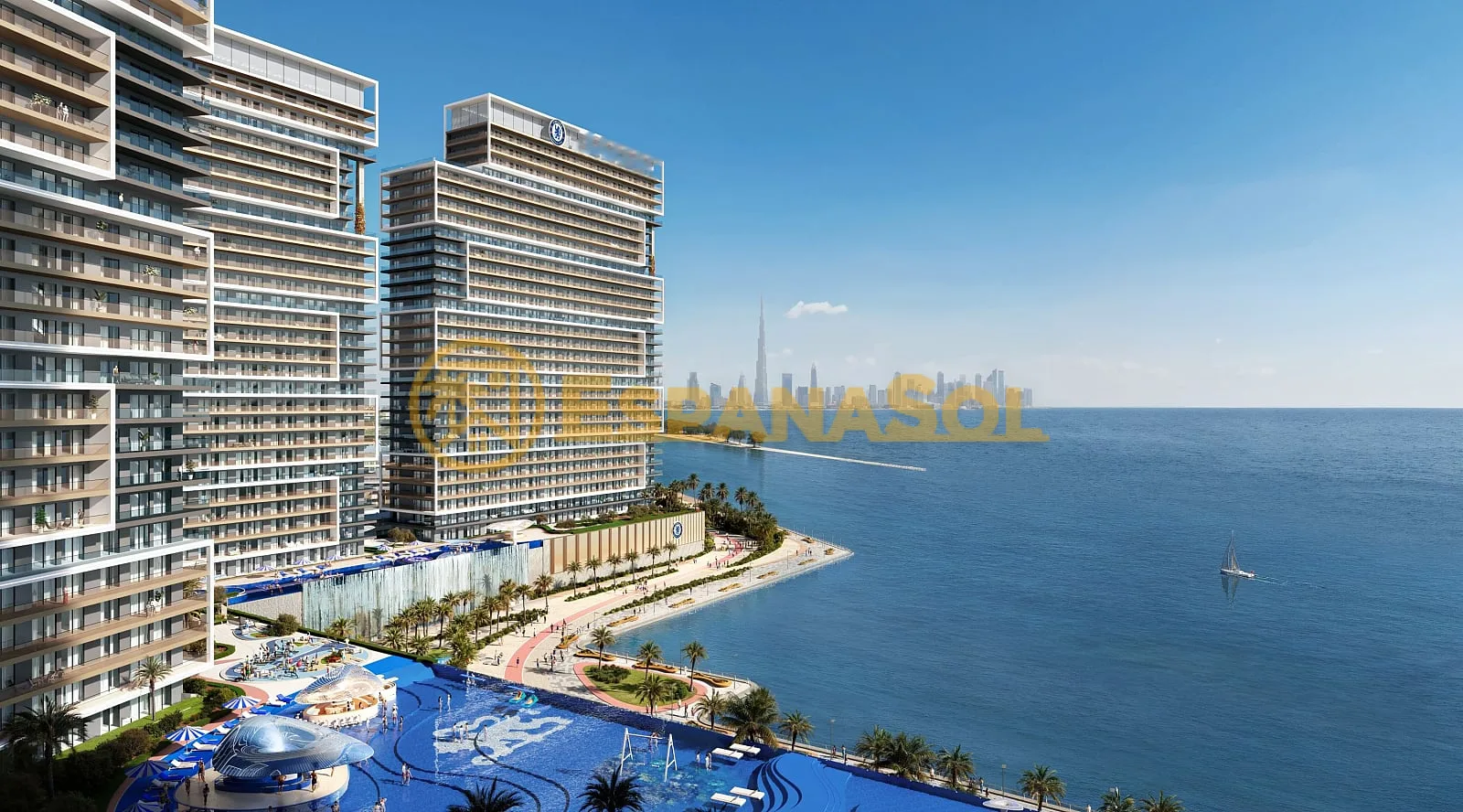 Apartamento Chelsea FC con vistas al mar — Dubai Maritime City