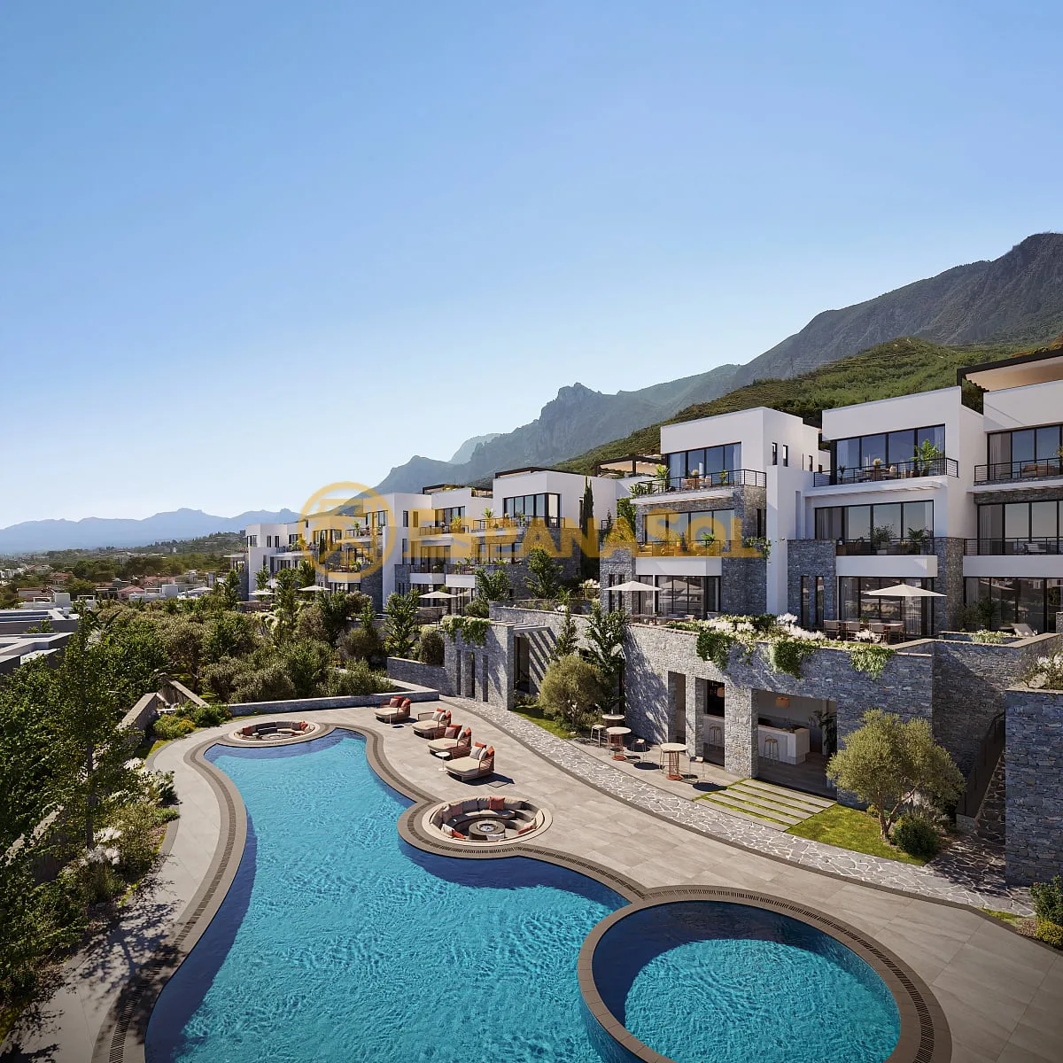 Apartamento con piscina y vistas al mar — Alsancak, Girne en Chipre del Norte (zdjÄ™cie 3)
