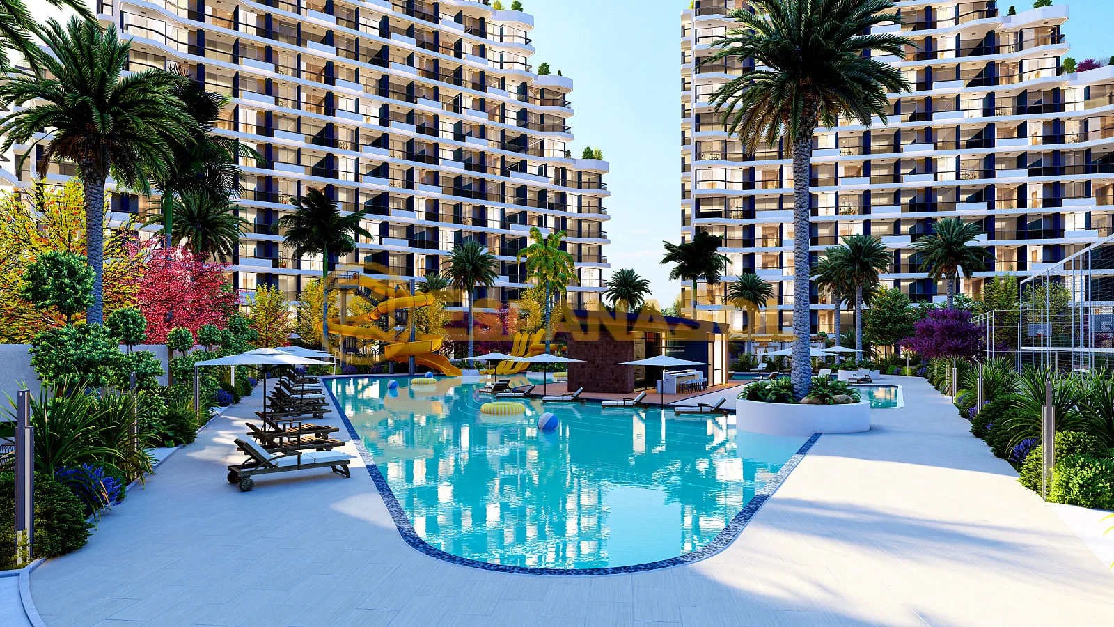 Apartments in Meeresnähe in Mersin — Komplex mit Aquapark in Mersin (zdjÄ™cie 2)